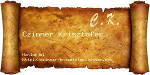 Czinner Krisztofer névjegykártya